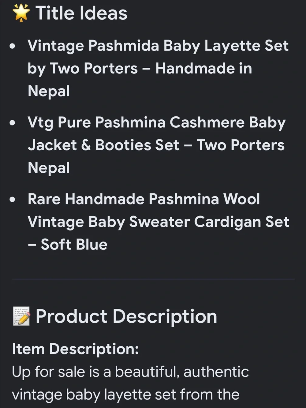 Pashmina Baby by Two Porters Light Blue Baby Jacket Matching Hat/ booties